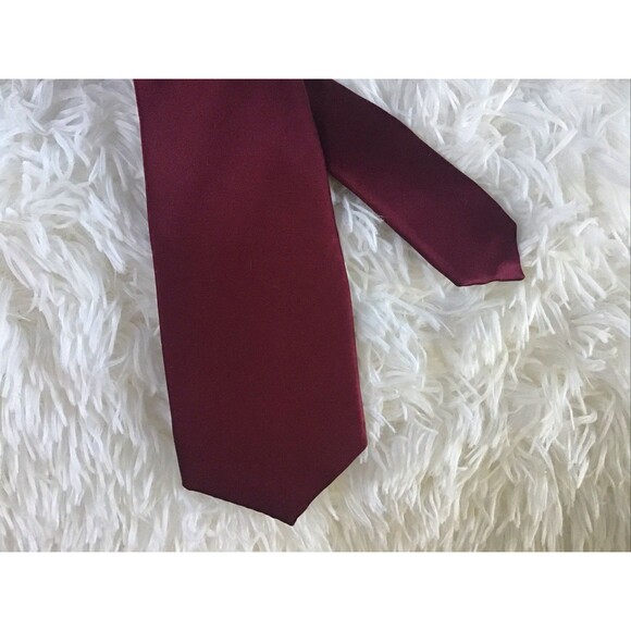 Pronto Uomo Red 100% Silk Neck Tie 3 Inch Wide - Picture 4 of 4